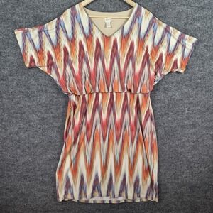NWT Chicos Cameron Short Sleeve‎ in Red Orange Diamond Size 2